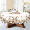 Cute Easter Themed Grey Rabbit Tablecloth - 1pc Spring Floral Print with Embossed Edge, Spring Outdoor Garden 6