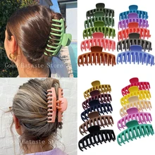 New Solid Color Large Claw Clip Crab Barrette for Women Girls Hair Claws Bath Clip Ponytail Clip Hair Accessories Gift Headwear