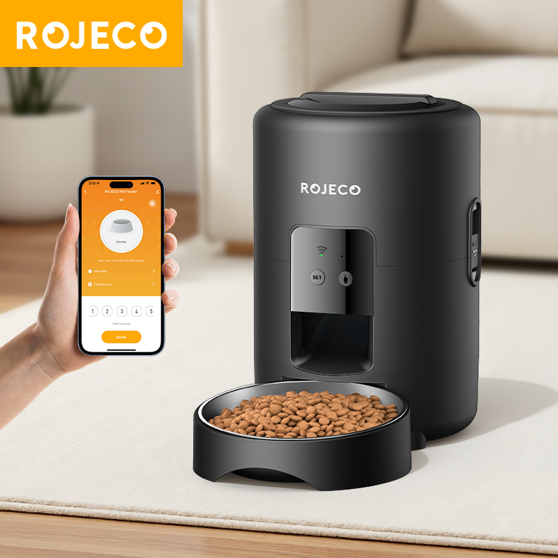 ROJECO Automatic Pet Feeder 2L Smart Cat Food Kibble Dispenser Wi-Fi App Remote Control Auto Dog Feeder For Cat Pet Accessories