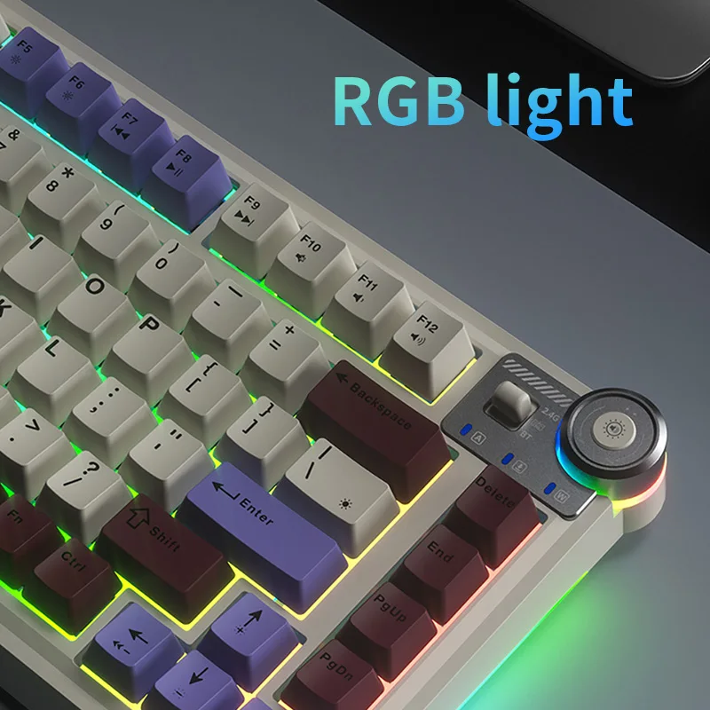 AULA AU75 게이밍 기계식 키보드 2.4G/BT/유선 81키 핫스왑 RGB E-스포츠 키보드 데스크탑 사무용 타이핑 키보드