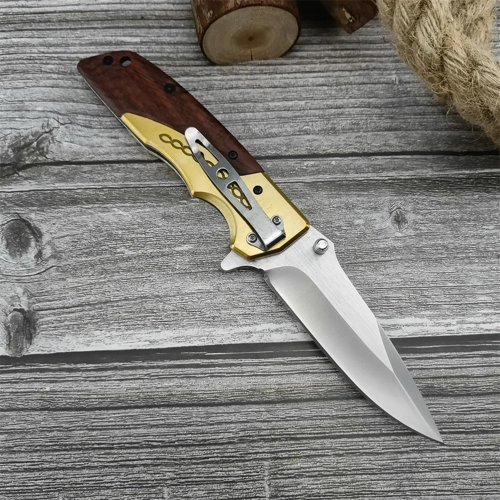 Brass & Wood Folding Pocket Knife 3