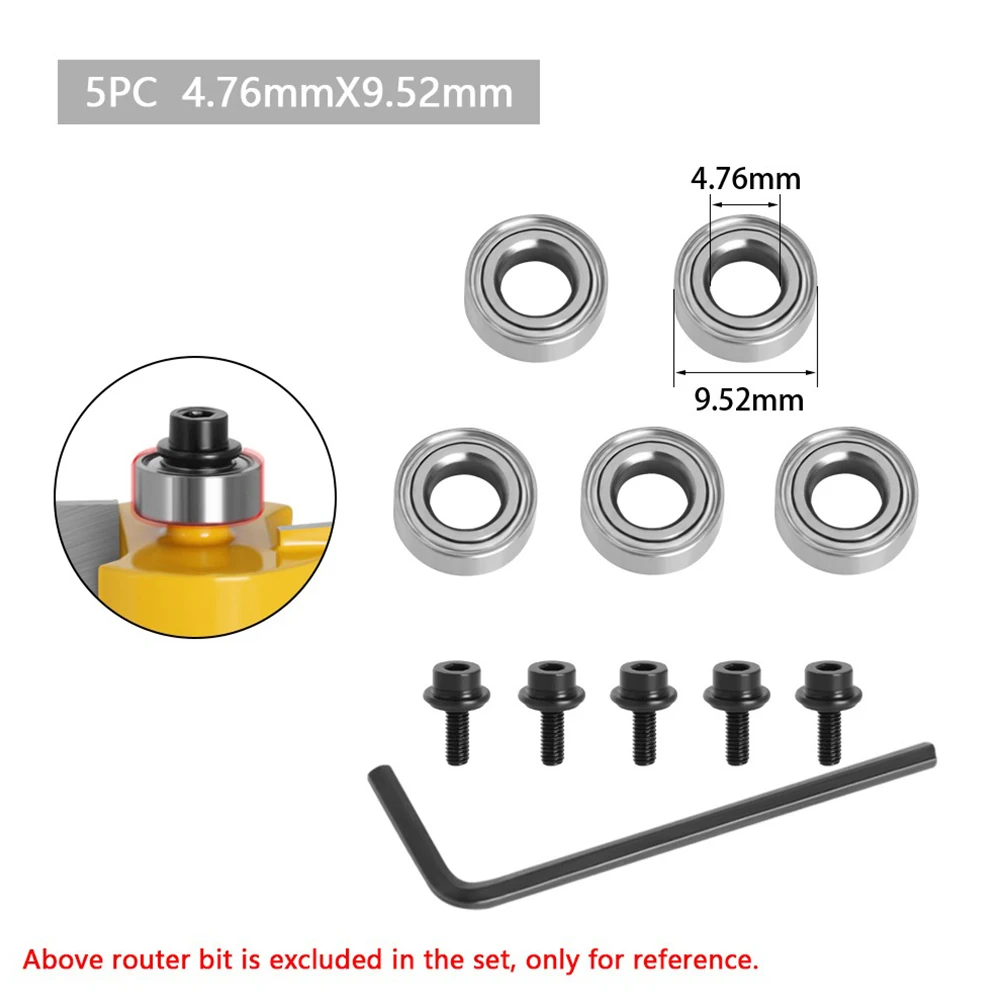 

Replacement Accessory Router Bit Wood Repairing Tool Router Bit Bearings Router Bits Bit Bearings Repair Resistance Steel