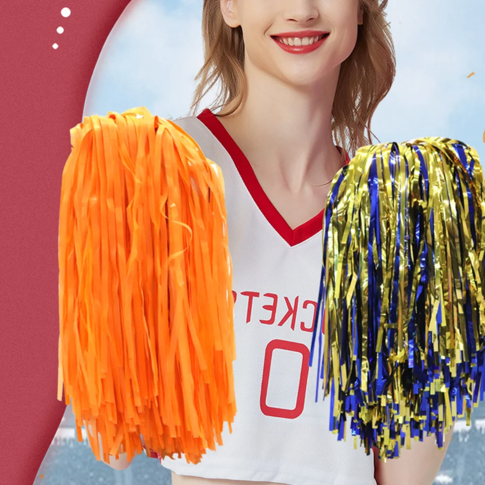 Matte Cheerleading Pom Poms PP Flat Handle Sports Meets Cheerleading Cheering Ball Various Festive Occasions Festivals