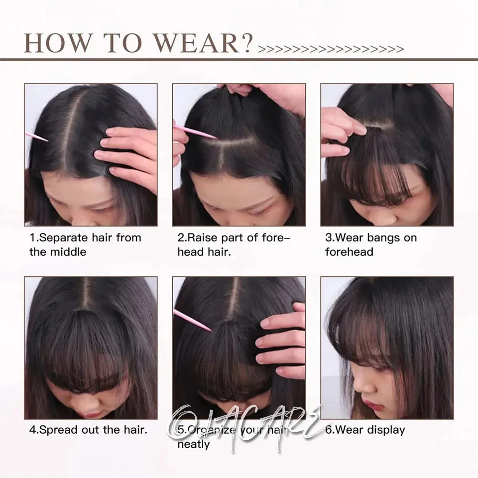 Synthetic Brown Clip In Hair Bangs For Women