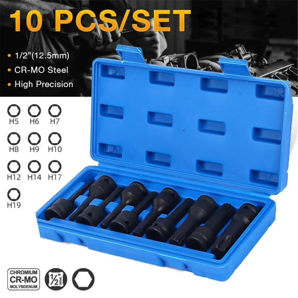 

Power Drill Steel Driver Hexagonal Hex Set Nuts Socket Drive Metric Bits Tools Driver Toolkit Kit Pneumatic Bit Wrench Cr-v 1/2”