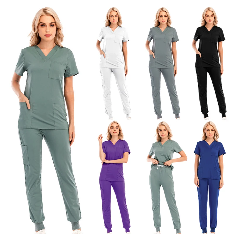 Nursing Uniform Tops Pants Suit nurse scrubs top nurse uniform suits for Women
