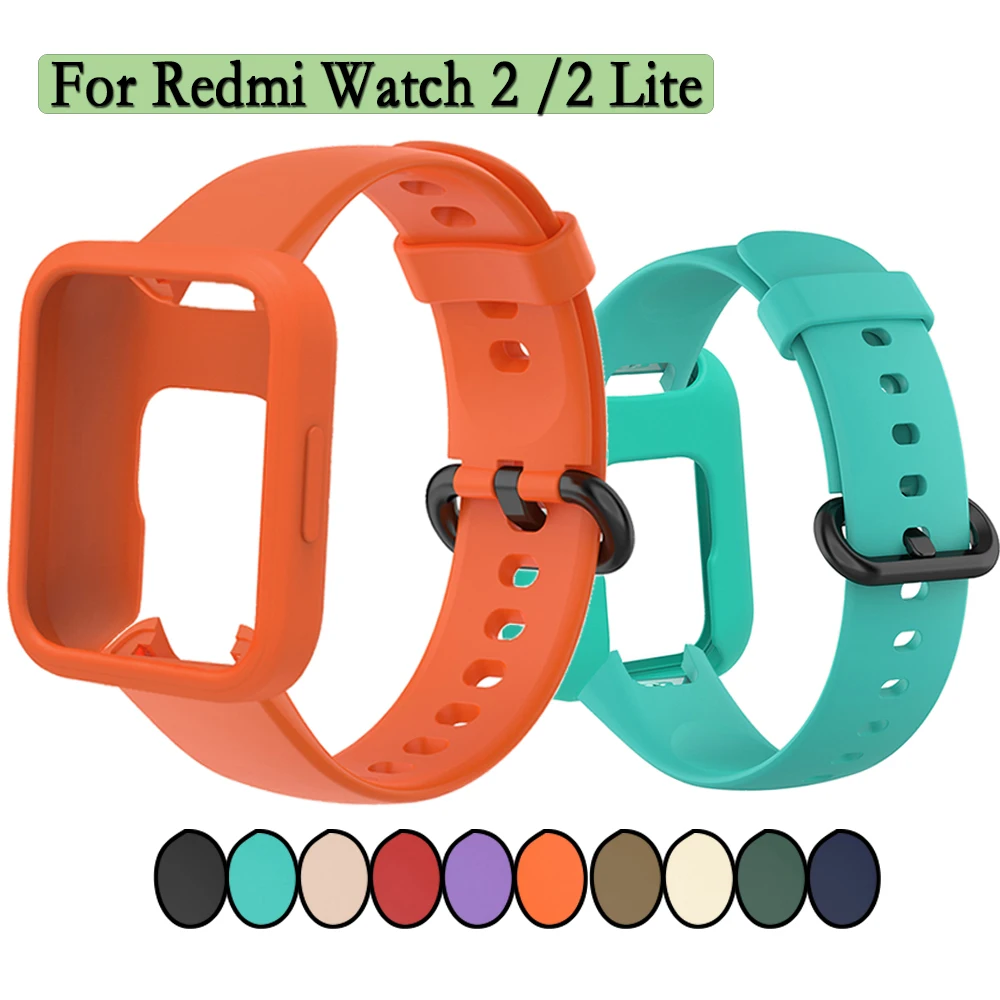 

Strap+Watch Case For Redmi watch2 Silicone Bracelet Sport Wrist Replacement Strap Soft For Xiaomi Mi Watch2 Lite Wristband Acces