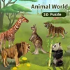 3D Animal Puzzles Panda Giraffe DIY Assembling Science Model Ornaments Puzzle Simulation Toys Kids Toys Parent-child Interaction 1