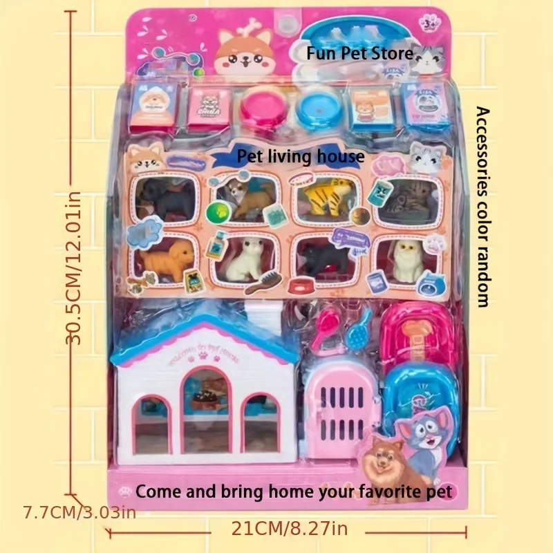 Interactive Pretend Play Cash Register and Pet Care Playset