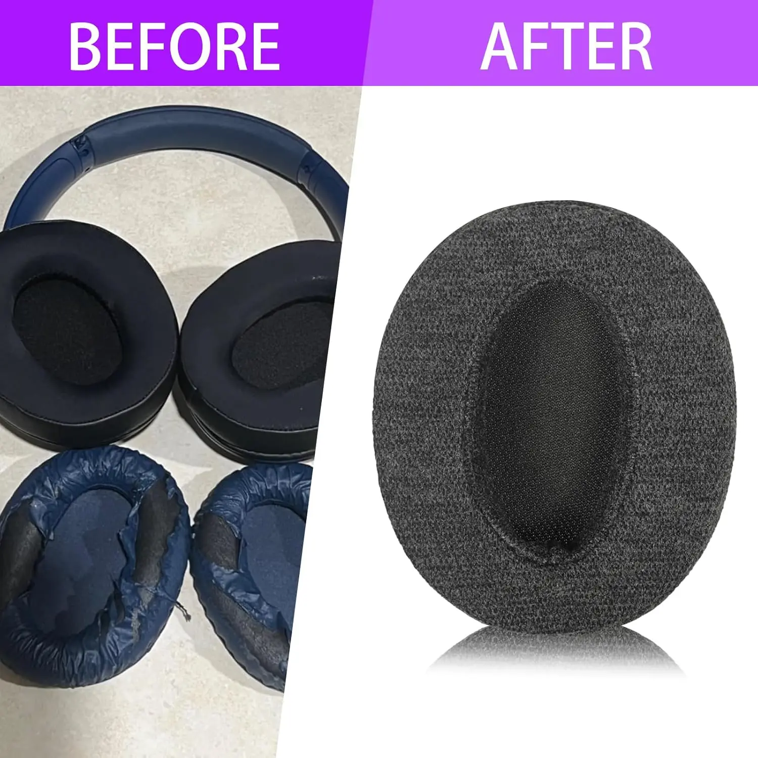 Earpads Cushion Compatible with Sony WH-CH700N/ch710n/ZX770BN ZX780DC Headphones Ear Pads Replacement with Durable & Breathable