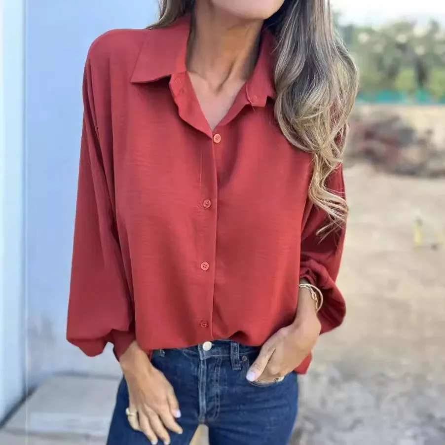 Women Long Sleeve Casual Blouse Shirt