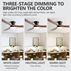 52inch Low Floor Ceiling Fan Light Remote Control Led Llights Indoor Restaurant Solid wood fan leaves With Fan Chandelier 3