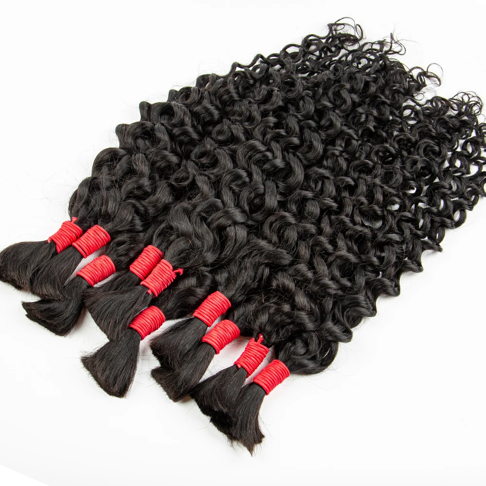 MissDona-Pacotes De Trança De Cabelo Brasileiro Para Mulheres, Extensões De Cabelo Onda De Água, Cabelo Humano Virgem Em Massa, Tranças Boho, Encaracolado