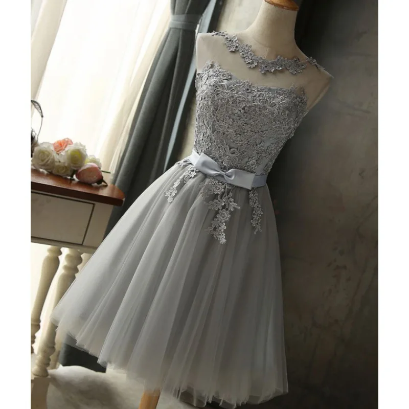 

Short Style Lace Bridesmaid Dress 2023 New Sisters Dress Birthday Girl Group Party Cocktail Dress Graduation Evening Dress