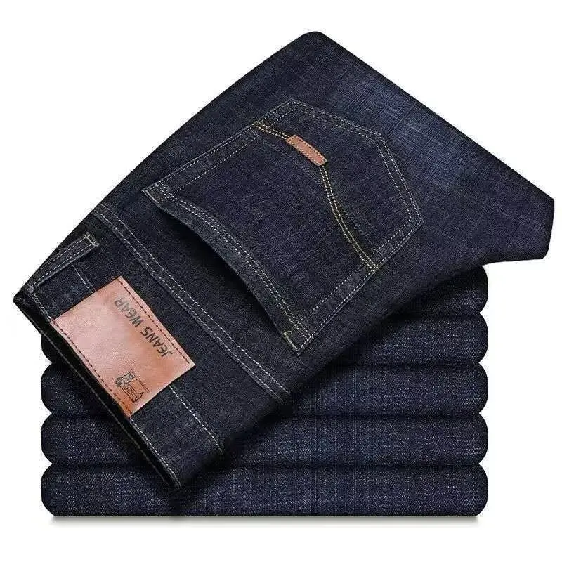 Men Jeans Spring Autumn Men Straight Leg Business Jeans