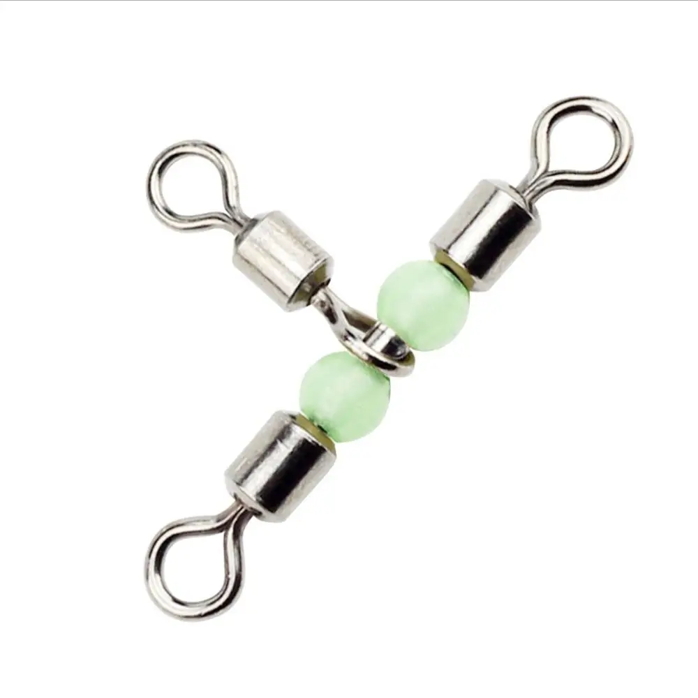 20pcs High Quality Brass Barrel Wivels Bearing Fishing Pin Line Connector Trident Ring Rolling 3 Way