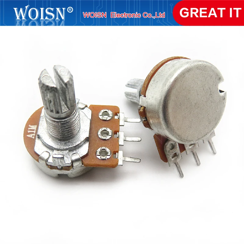 2pcs/lot Imports diaphragm 148 single - potentiometer A105 handle length 15MM flowers with 41 points step A1M In Stock | Электронные