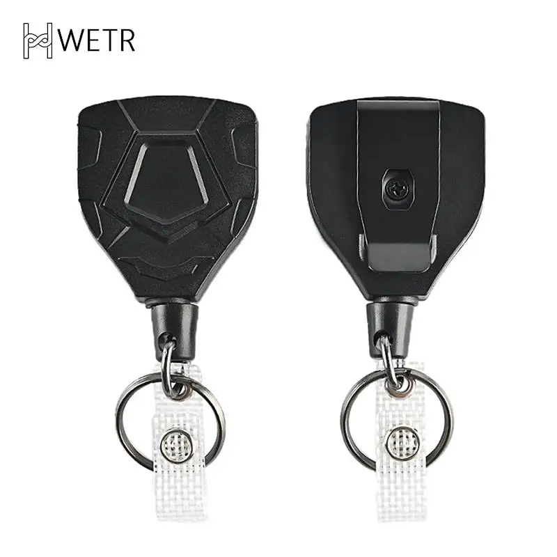 Anti-theft Metal Easy-to-pull Buckle Rope Elastic Keychain Sporty Retractable Key Ring Anti Lost Yoyo Ski Pass ID Card