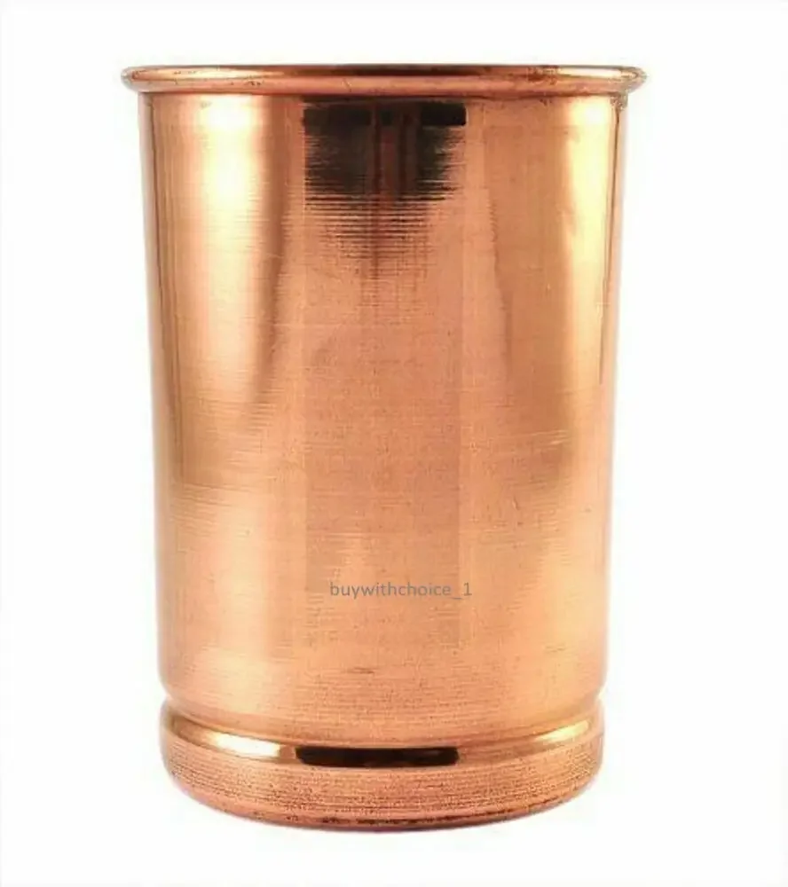 Copper Vaccum Flask Plain Water Bottle 1000ML Smooth Drinking Tumbler Cup 300ML