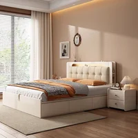 Décoration moderne lit de rangement adolescentes Double simple reine taille meubles de maison élégants chambre parfaite Cama Casal décor 3