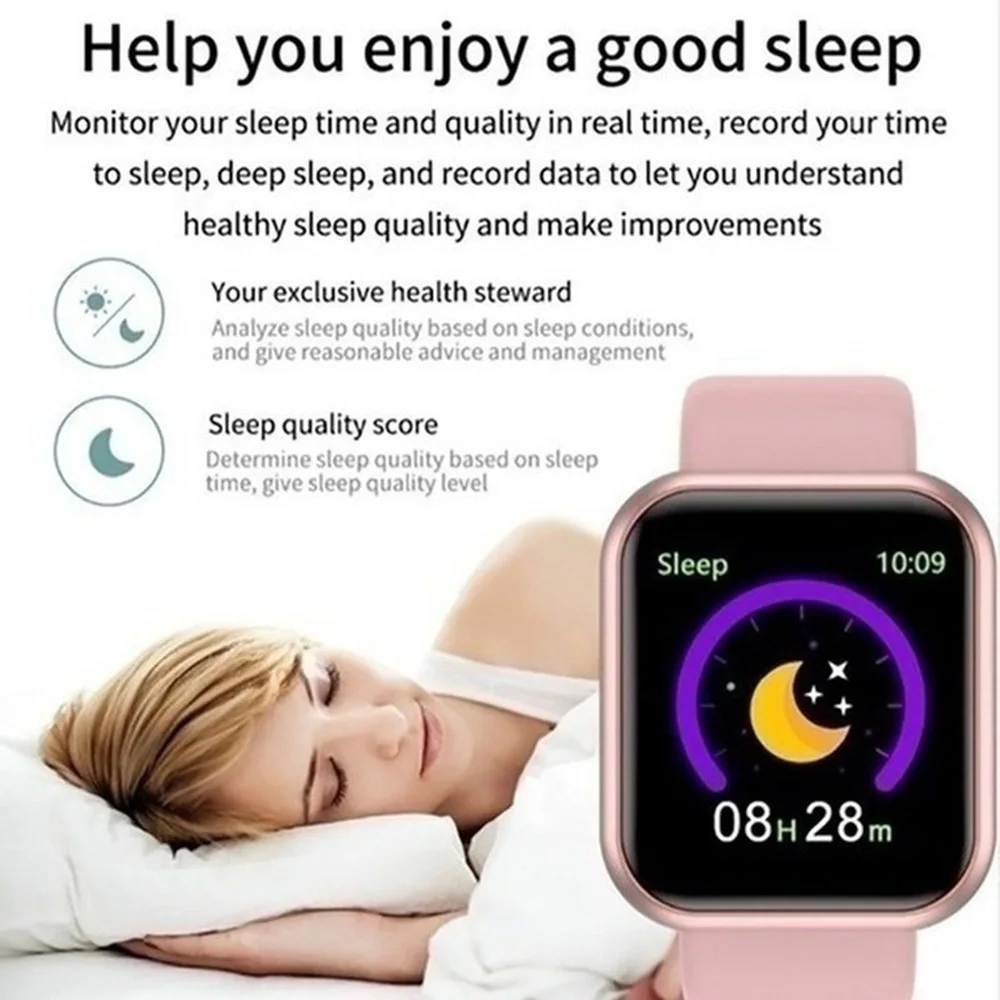 Y68 Smart Sport Watches Women Men Fitness Bracelet Tracker Steps Calorie Health Monitor Bluetooth Wristwatch For Android IOS D20 4