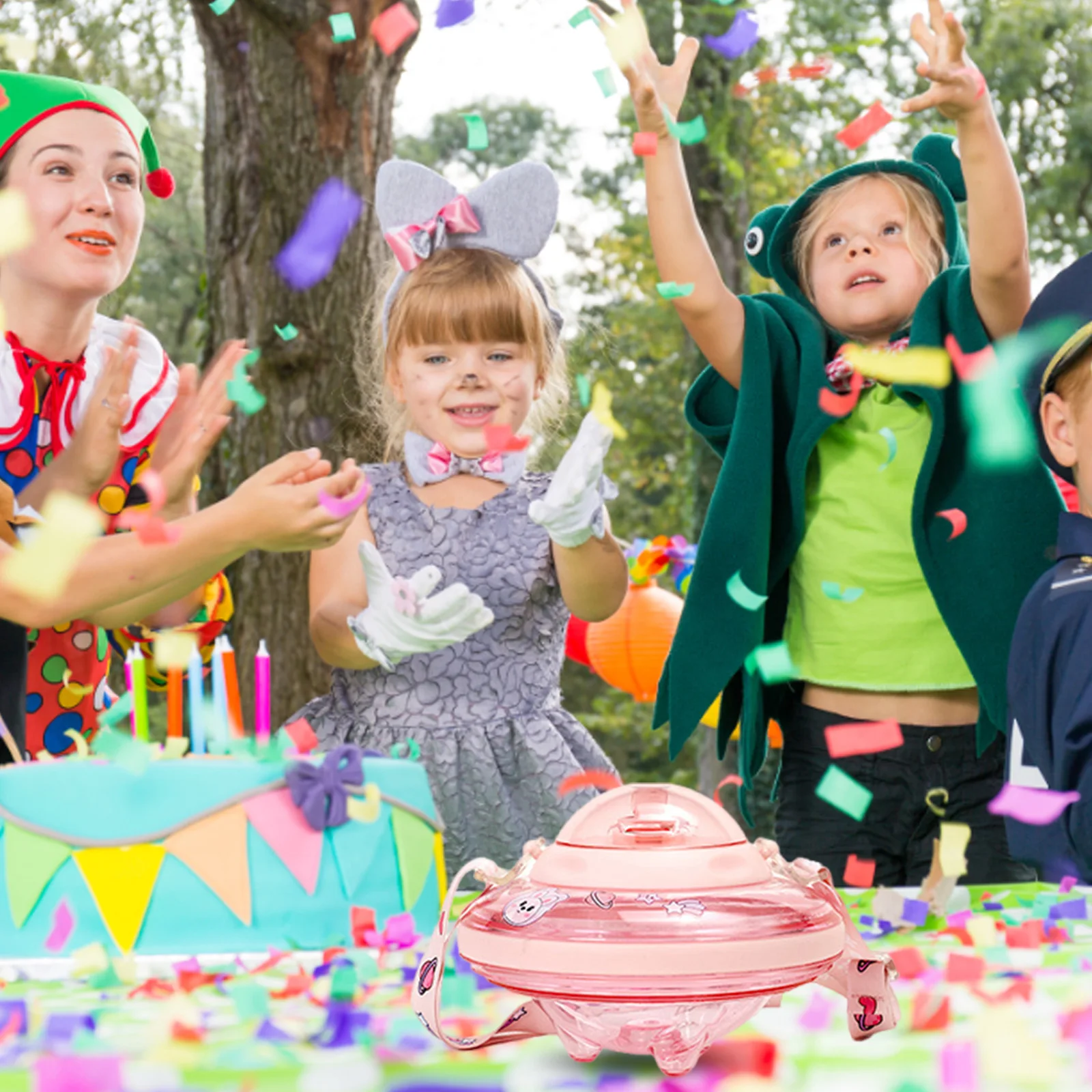 Ufo Shape Plastic Cup Summer Cute Water Bottle With Rope 550Ml