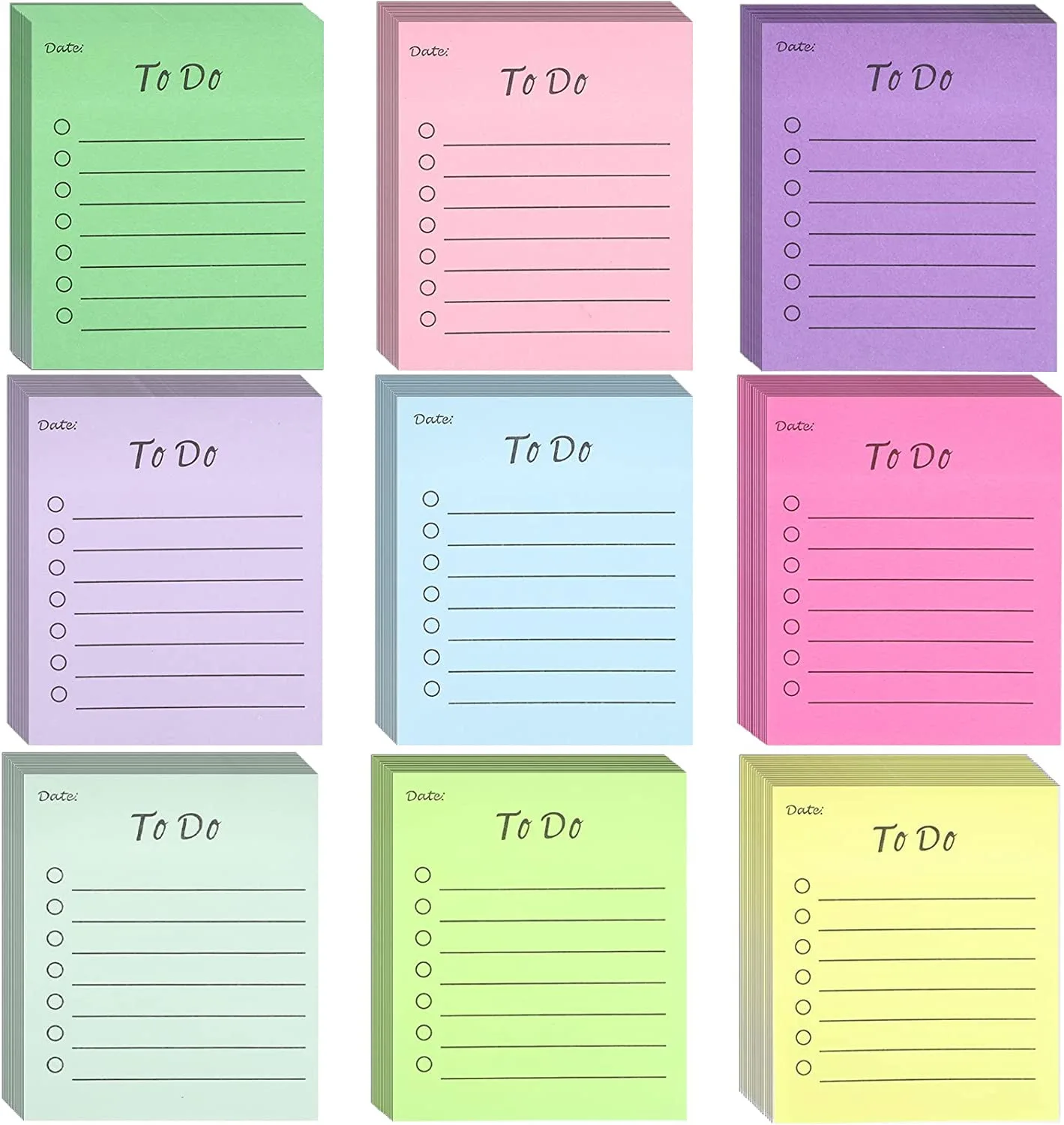 9 Book450 Sheet Daily Weekly Month Planner Shopping Check List Portable Memo Pad To Do List Sticky Notes Stationery Sticky Notes