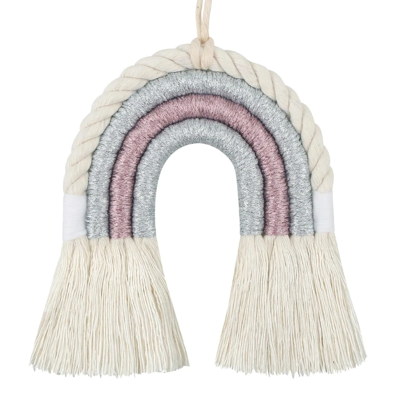 

Macrame Rainbow Wall Hanging Decorative Colored for Home Decor, Christmas Supplies, Baby Shower, Nursey Dorm Room