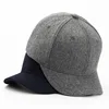 Mens Short Brim Baseball Cap Casual Retro Wool Warm Snapback Caps for Women Short Billed Umpire Dad Hats 2