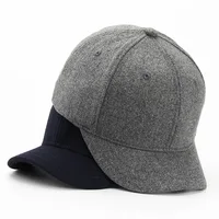 Mens Short Brim Baseball Cap Casual Retro Wool Warm Snapback Caps for Women Short Billed Umpire Dad Hats 2