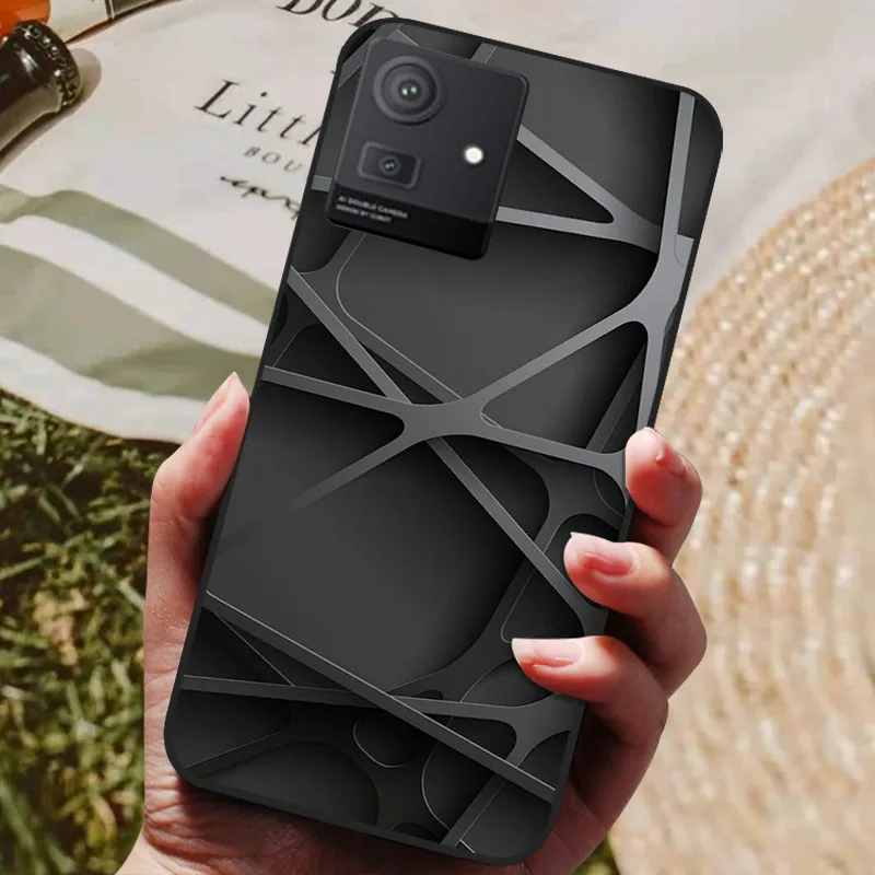 Stylish Cool Painted Black Silicone TPU Soft Phone Shell - Protective Case Cover
