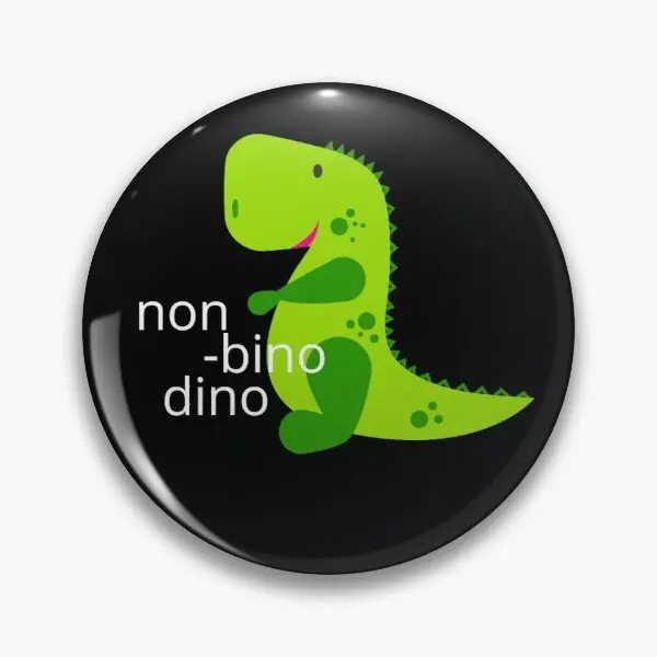 Introducing the Non Bino Dino Black Soft Button Pin: A Creative Fashion Statement