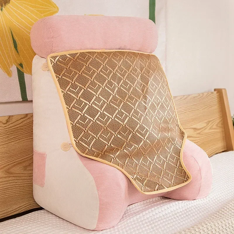 Summer New Corduroy Cool Cushion Waistrest Full Fit Large Backrest Multi functional Solid Color Cool Cushion Waistrest 5