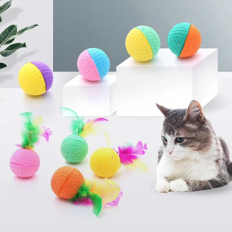 

4pcs 3.8cm Soft Cat Balls Colourful Latex Scratching Balls for Pets Chew Toy Bite Repellent Toy for Cats