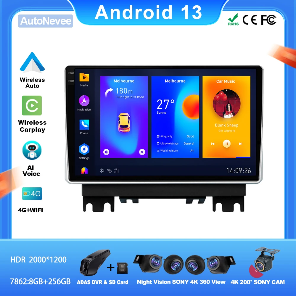 

Android Auto For VOITURE CHANGANG HUNTER F70 2019 – 2021 Multimedia Player Touch Screen 9 Inch 5G DVD Wifi GPS Stereo Receiver