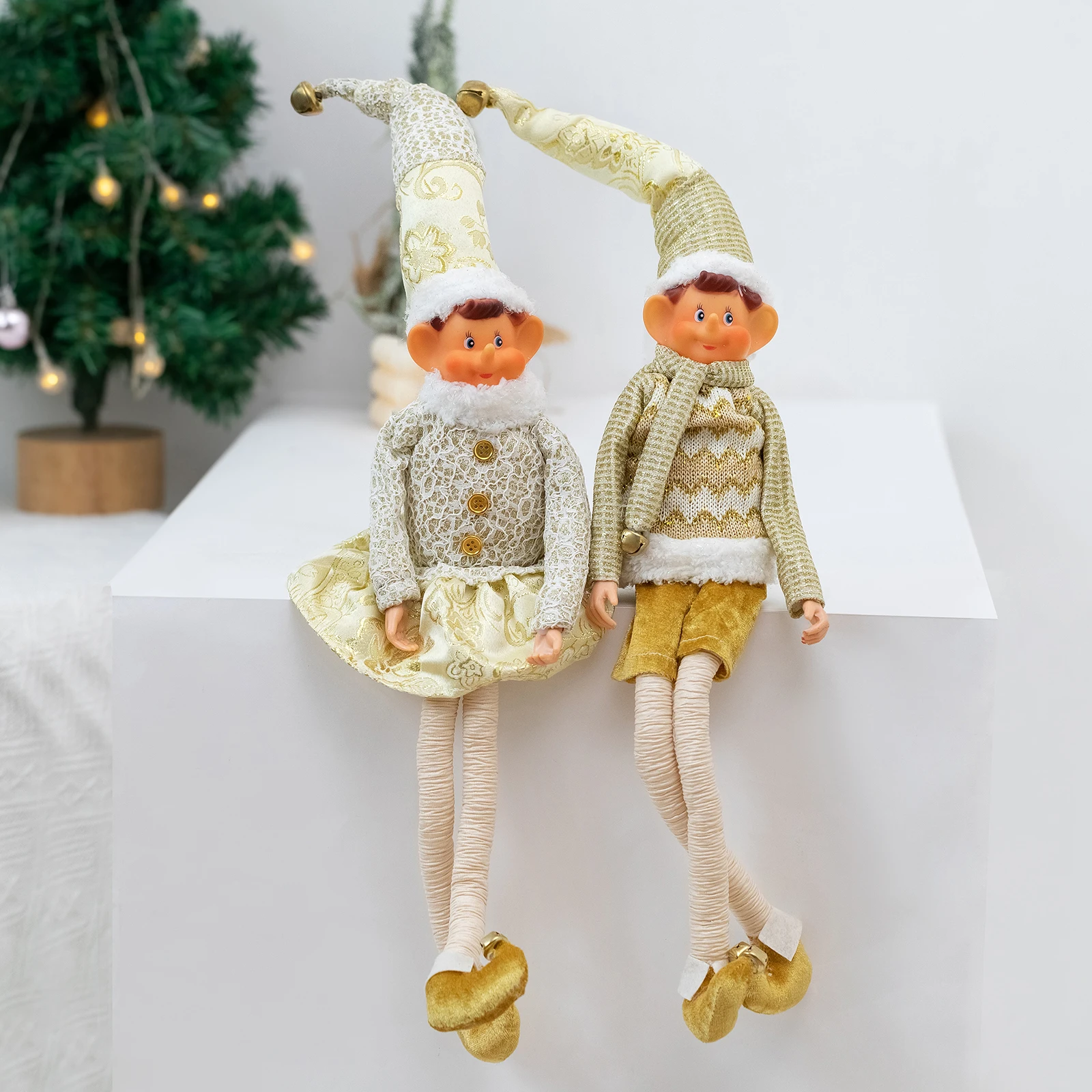 Christmas Cute Elf Doll Plush Leg Doll Christmas Tree Ornament Pendant New Year Gifts Xmas Table Home Decoration christmas decorations