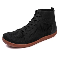 Unisex High - Top Minimalist Barefoot Shoes | Wide Toe Box & Zero Drop Sole - 45 (2505 - Black)