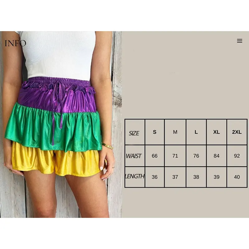 Colorblock Layered Mini Skort - Mardi Gras Mardi Gras Metallic Layered Skort