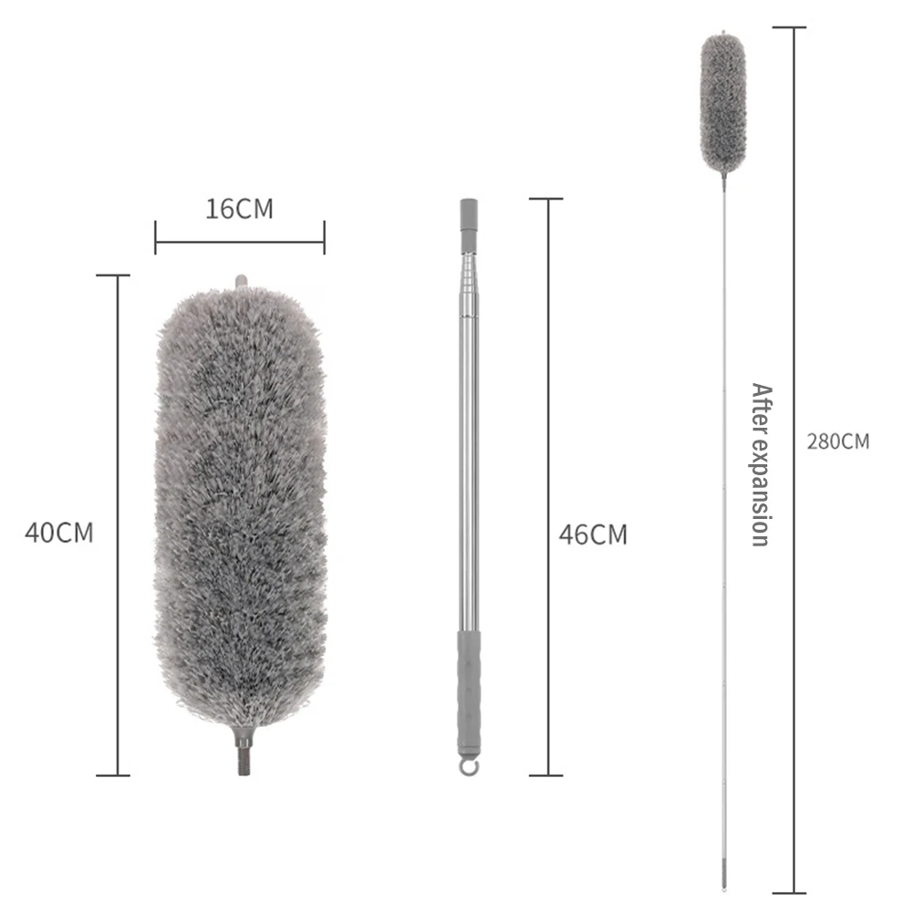 Telescopic Cleaning Duster Brush Extended Long Crevice Spider Web Microfiber Bendable Household Dust Clean Remover