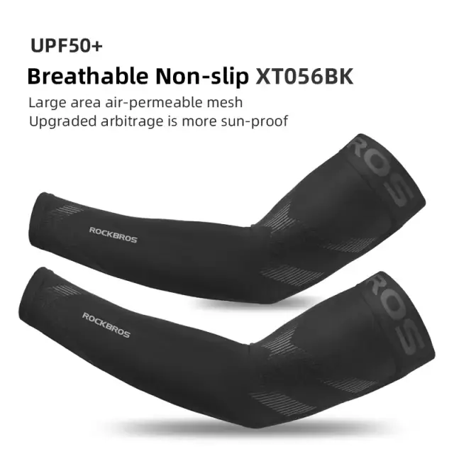 ROCKBROS  Arm Sleeve Breathable Quick Dry UV Protection Cycling Sport Sleeve Ice Fabric Sunscreen Sports Wear Fitness Arm Sleeve - Image 20