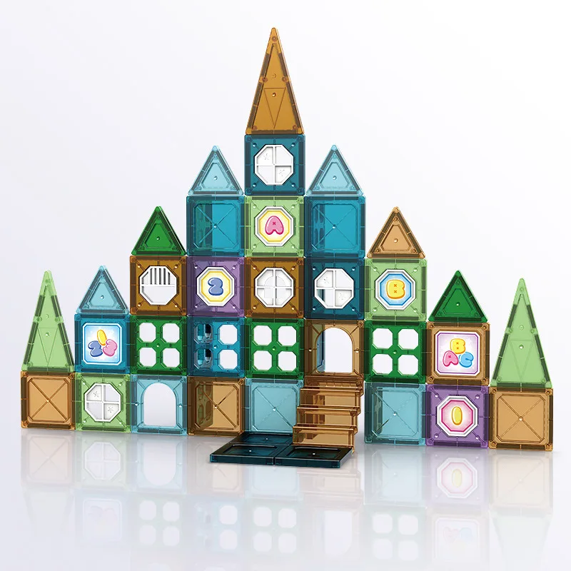 

Creative Magnetic World Assembly Building Block Send storage bag Magnet Maze Cube Race Run Ball Track Slide Brick Toys Gift