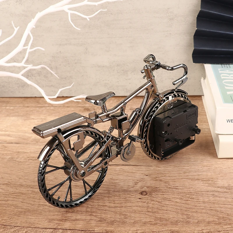 1pc Vintage Bicycle Shape Arabic Numeral Creative Table Alarm Clock Home Decor Room desktop Decoration Crafts Gift
