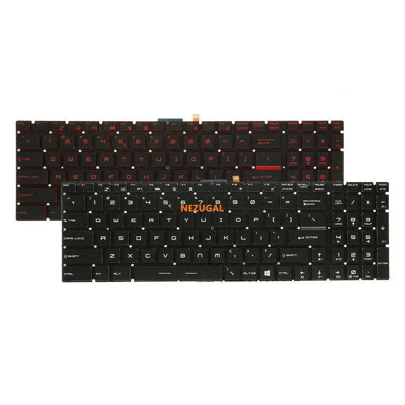 

Сменная клавиатура с подсветкой для ноутбука MSI WS72 WT72 GT72S GS72 GT62VR GE72 GE62 US