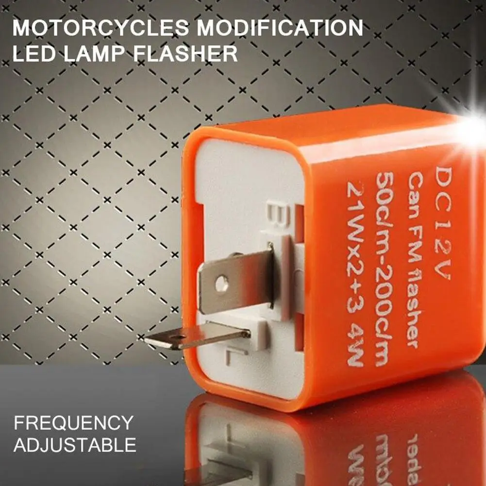 2 Pin LED Flasher Relay 12V Adjustable Frequency of Turn Signals Blinker Indicator Relays For Motorcycle Accessories V2S9