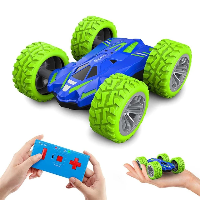 Compre Carro dublê de controle remoto brinquedo de carro RC com luzes LED  piscando 360 graus caindo para crianças meninos meninas