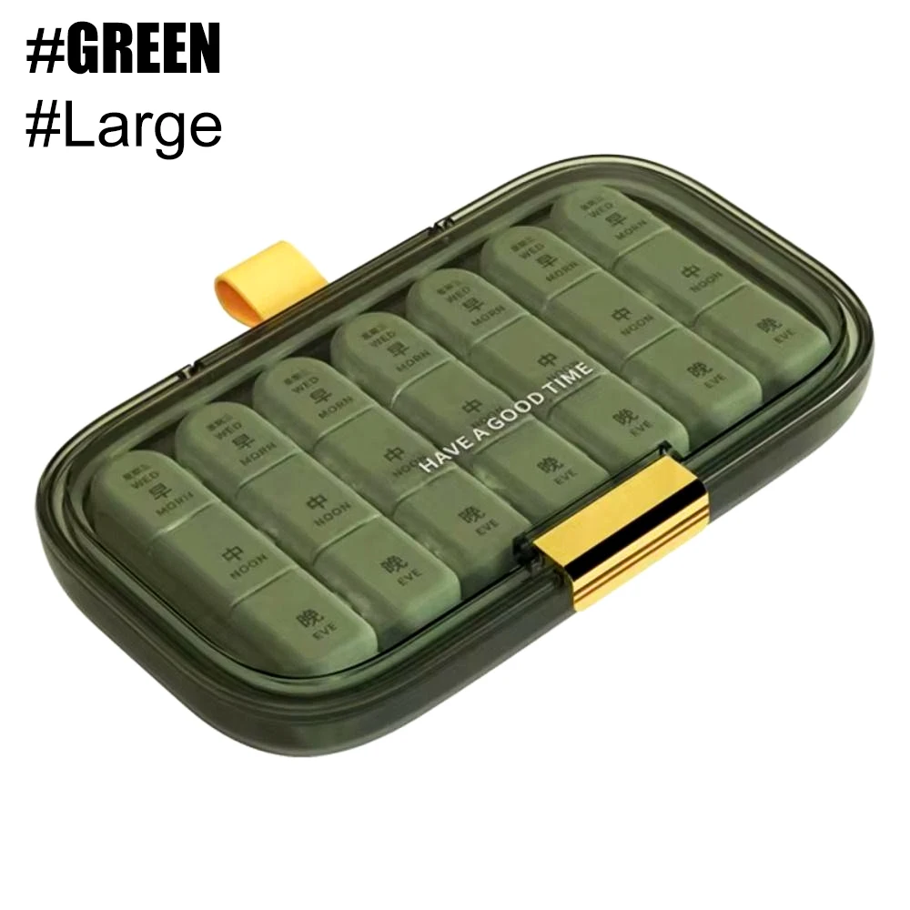 Weekly Pill Organizer, 7-Day Daily Medicine and Vitamin Storage Box with 3 Compartments per Day