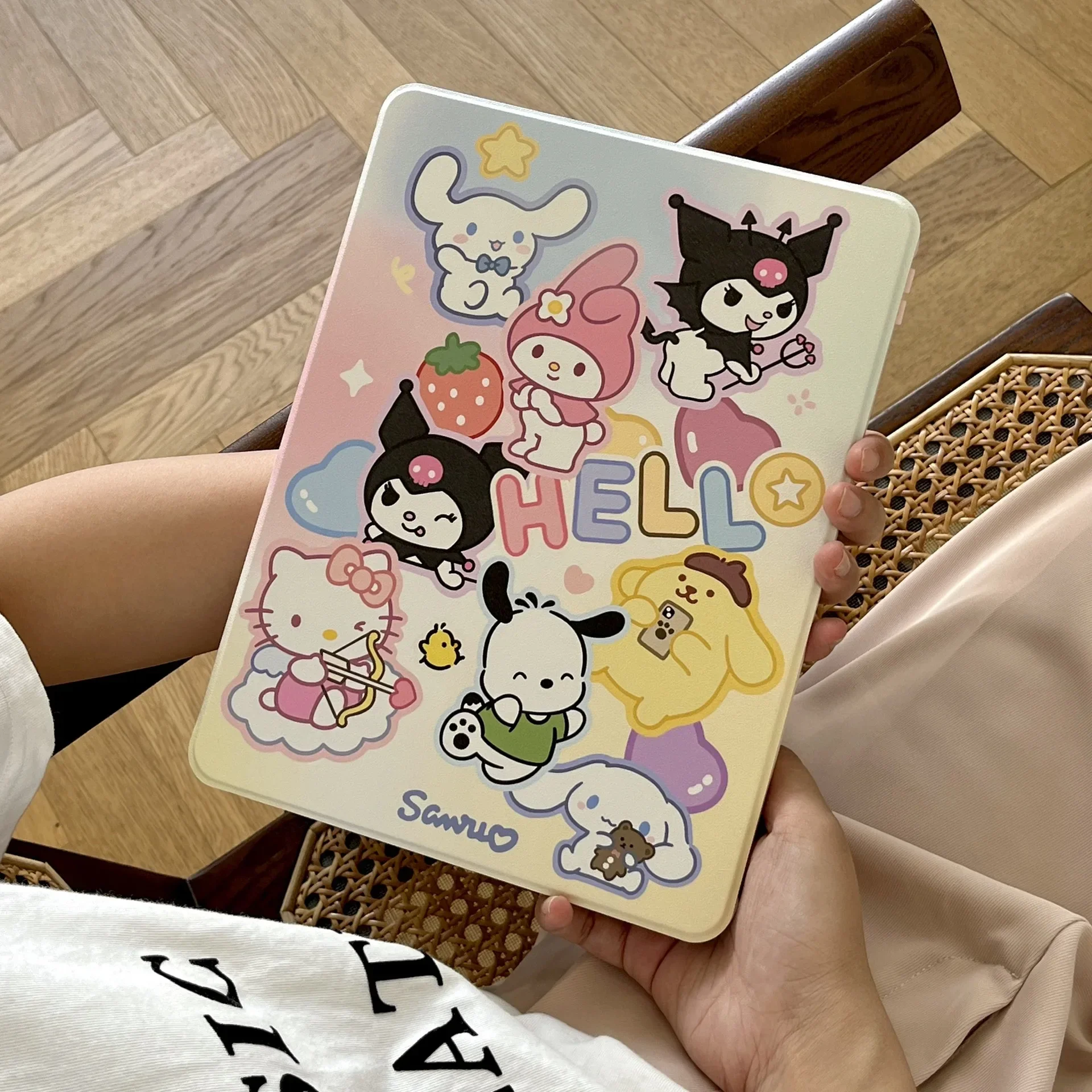 Sanrio-capa para Tablet com Porta Lápis Capa para Ipad Mini 10.2 Tab 10.5 10 Pro Versão Global Geração Air 10.2 2023 - Imagem 3