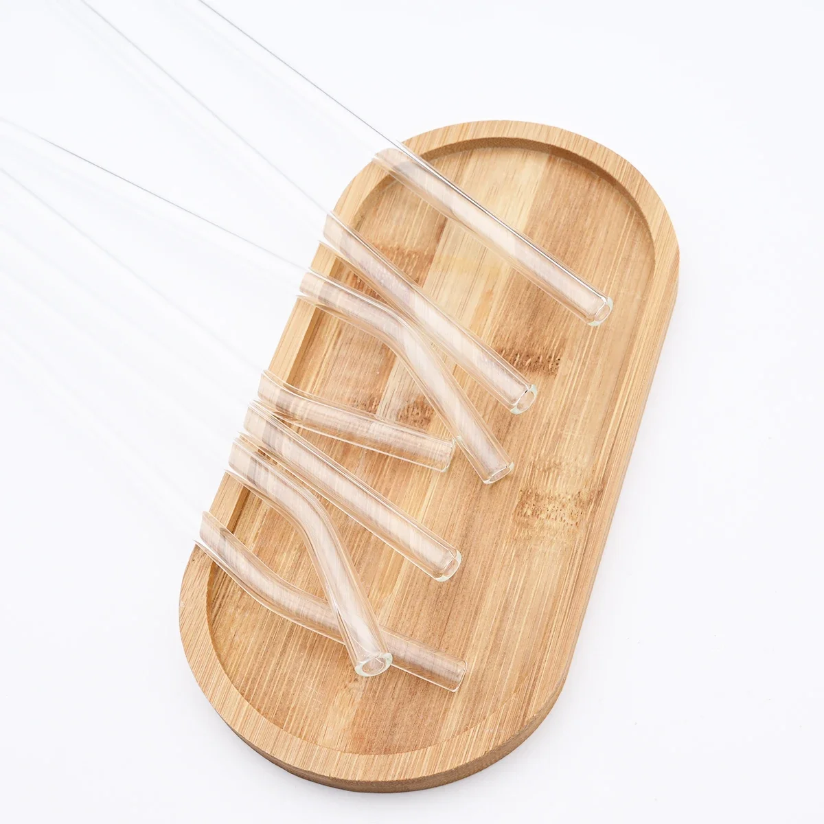 Glass Straw Set Drinking Straws Cocktail Accessories 8pcs Reusable High Borosilicate Glass For Smoothies Cocktails Party Bar