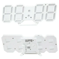 Modern 3D LED Wall Clock with Timer and Alarm - USB - Powered Decorative Timepiece (A)