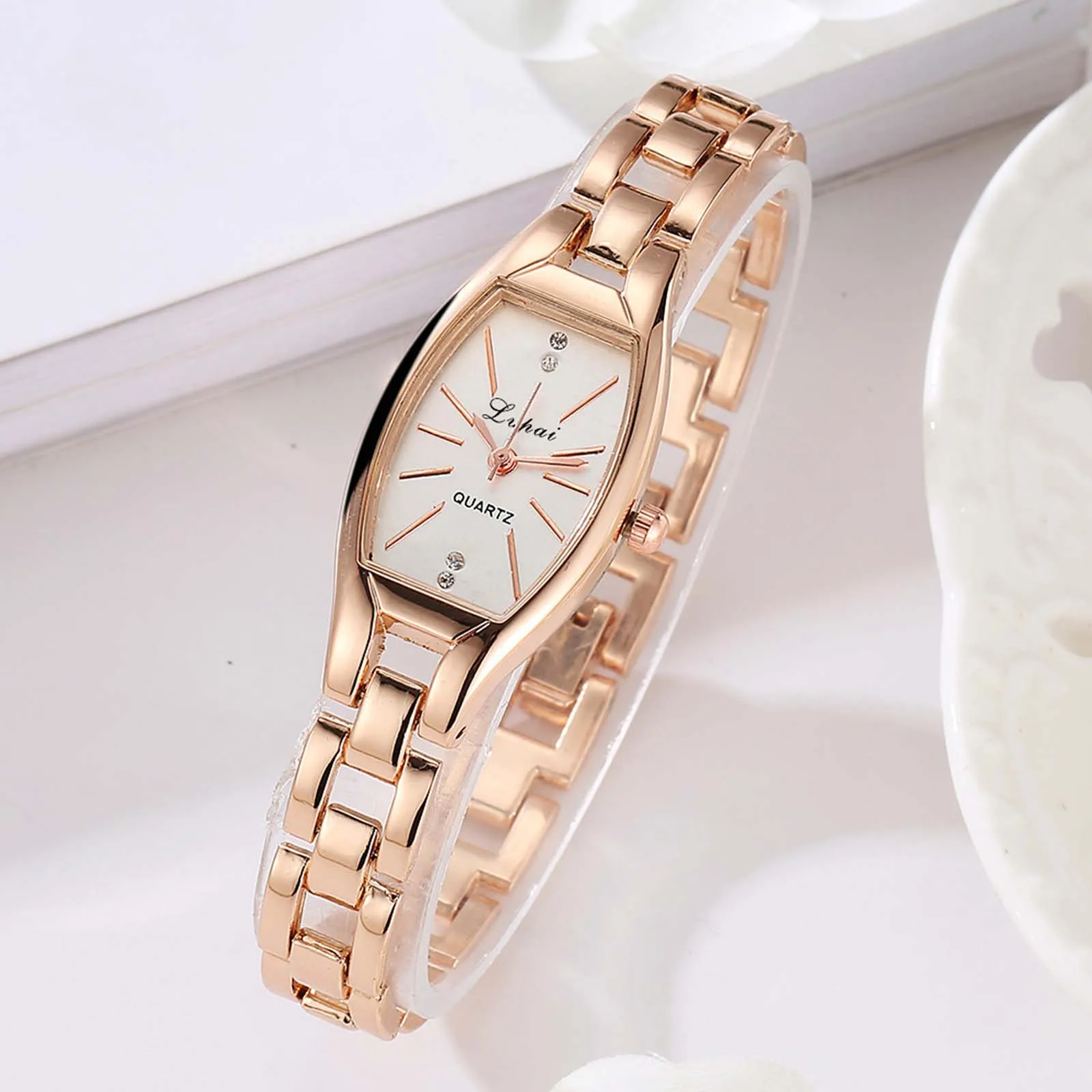 Retro Quartz Watch Ladies Elegant Studed Watch With Diamond Fashion Luxury Steel Belt Wristwatch Beautiful Gifts Casual Watches 6